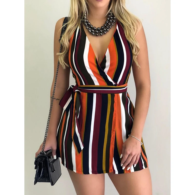 Платье без рукавов с v-образным вырезом летнее шифоновое пляжное платье в стиле