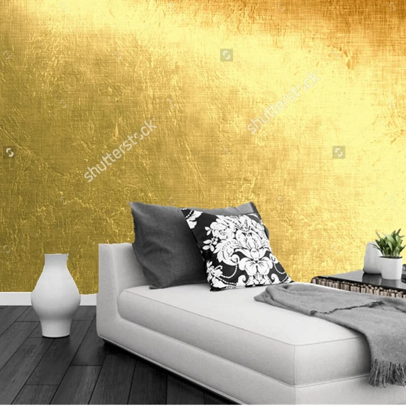 Фотообои на заказ золотистые металлические современные настенные виниловые