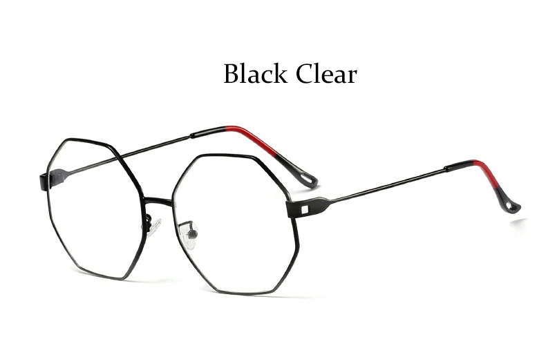 Black Clear Круглые очки, оправа для женщин, компьютерная оправа для очков, прозрачные линзы, смесь металлических ножек, очки, модные стили - Цвет оправы: Black Clear