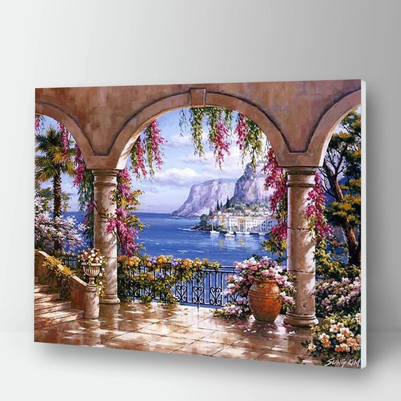 Краски для рисования по номерам декорации Европа Сделай Сам акриловый холст масляные краски ing настенные картины для гостиной Взрослые женщины окраска искусство