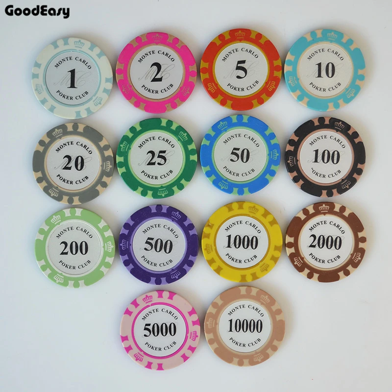 9 шт./компл. Корона набор покерных фишек с номинальной стоимостью глиняные фишки