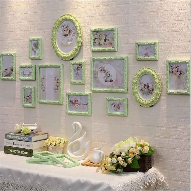 Набор деревянных рамок 14 шт. Классическая овальная фоторамка настенное