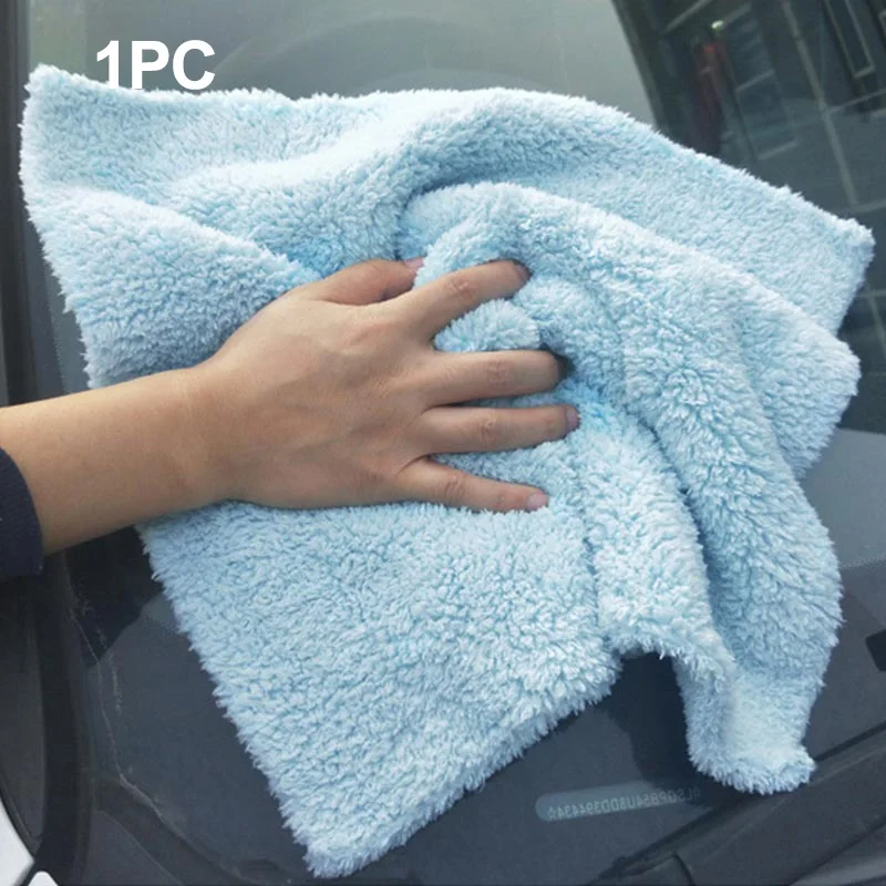 Blue towel 1pc Аксессуары для автомойки, полотенце из микрофибры, полотенце для автомойки, полотенце для автомойки, полотенце для мытья, полотенце для мытья, плотное плюшевое волокно - Цвет: Blue towel 1pc