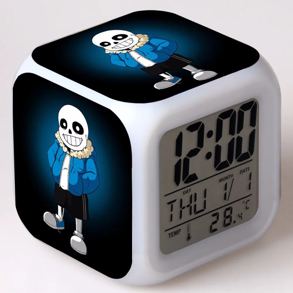 Светодиодный Будильник Undertale квадратные цифровые часы Настольный будильник с