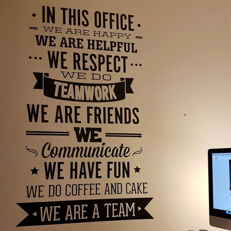 Виниловая наклейка на стену We Are A Team для повышения сплоченности команды офисного