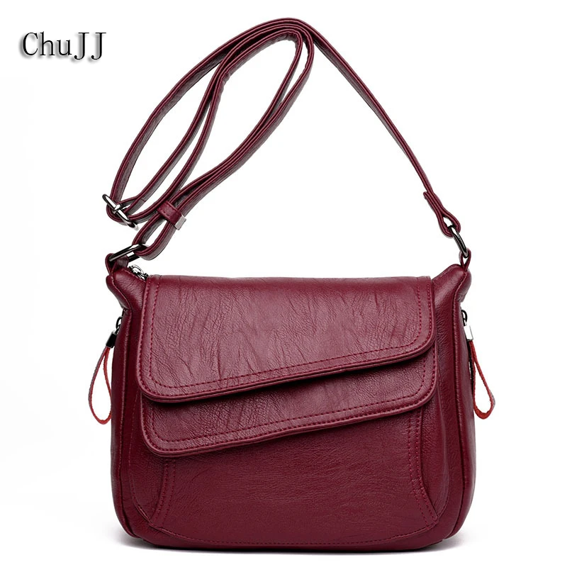 Женские сумки из натуральной кожи подходящие ко всему через плечо модная