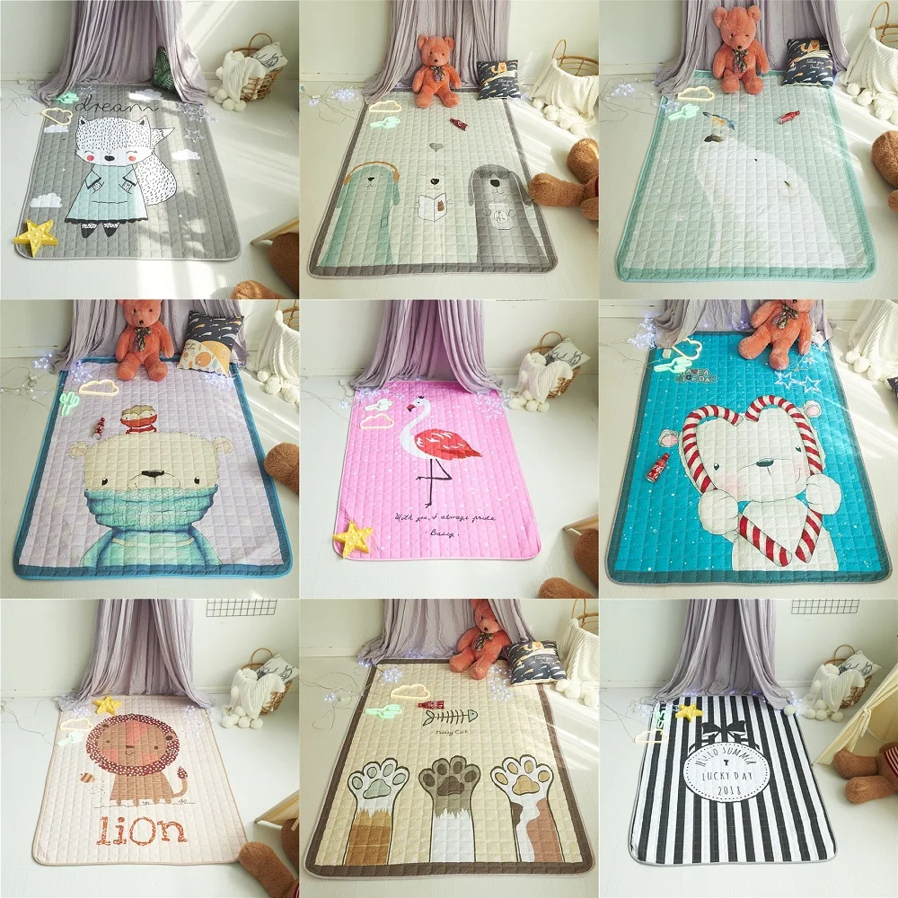 Милые Мультяшные животные водостойкие детские игровые коврики
