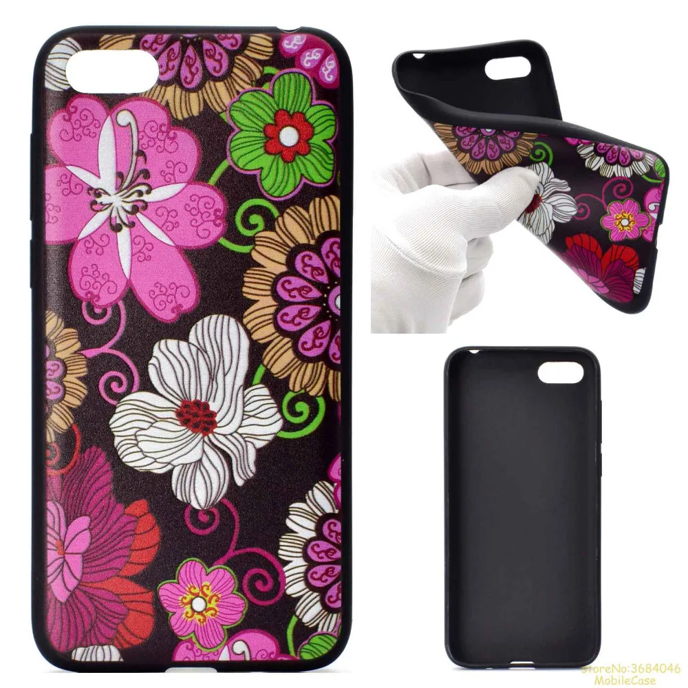 high Quality black Silicone TPU phone case For Huawei Y5 2018 cover with butterfly SmileyFace flower lifeTree Painted coque | Мобильные