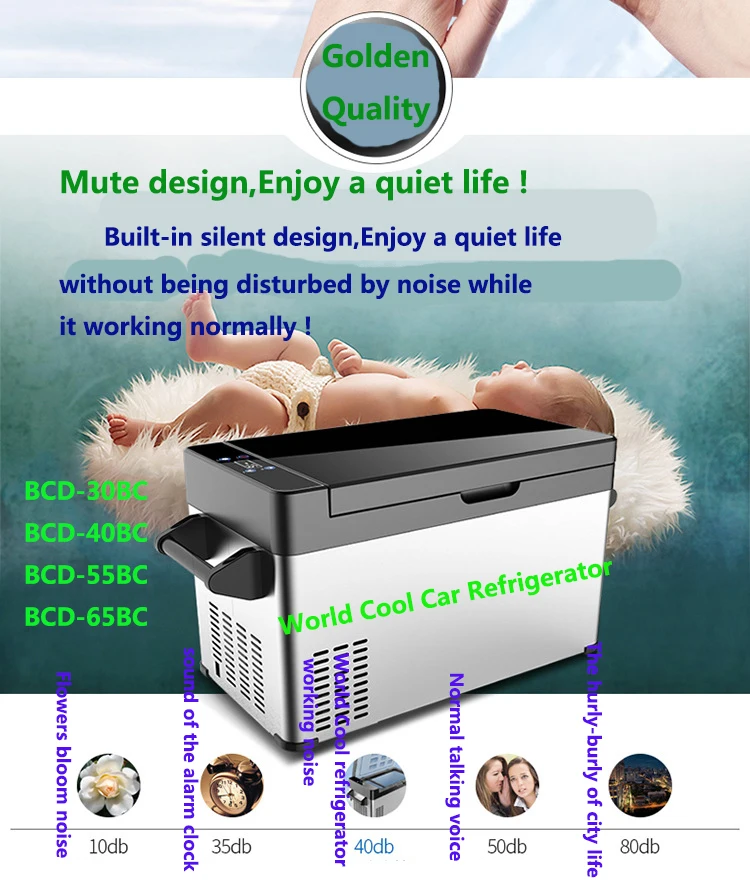40L AC/DC12v/24v camping auto Vehicle outdoor movable small Refrigerator Fridge Cooler Compressor LED Freezer RV boat fridge