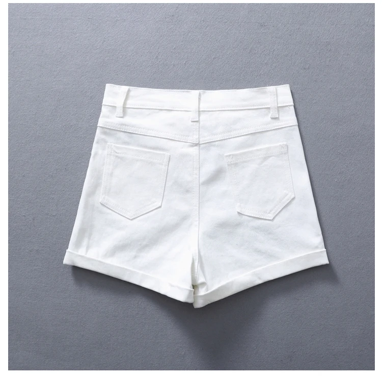 Джинсовые шорты большого размера женские летние 2016 bermuda feminina черные белые с