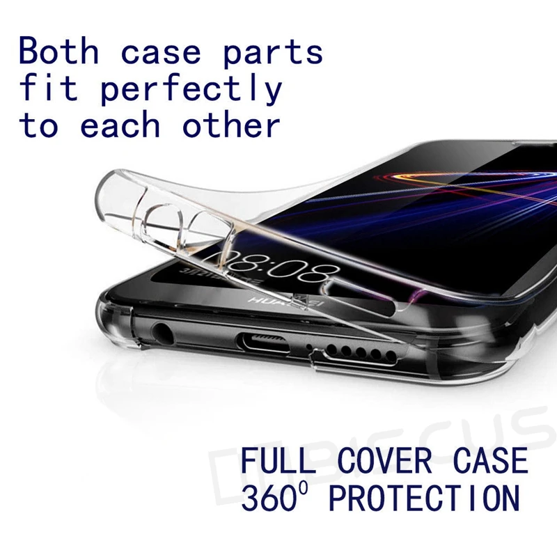 Двойной силиконовый чехол для Huawei P20 P10 P30 P40 Lite E Mate 10 20 Honor 9C 10i 20S 8S 8A P Smart 2019 Y5 Y6