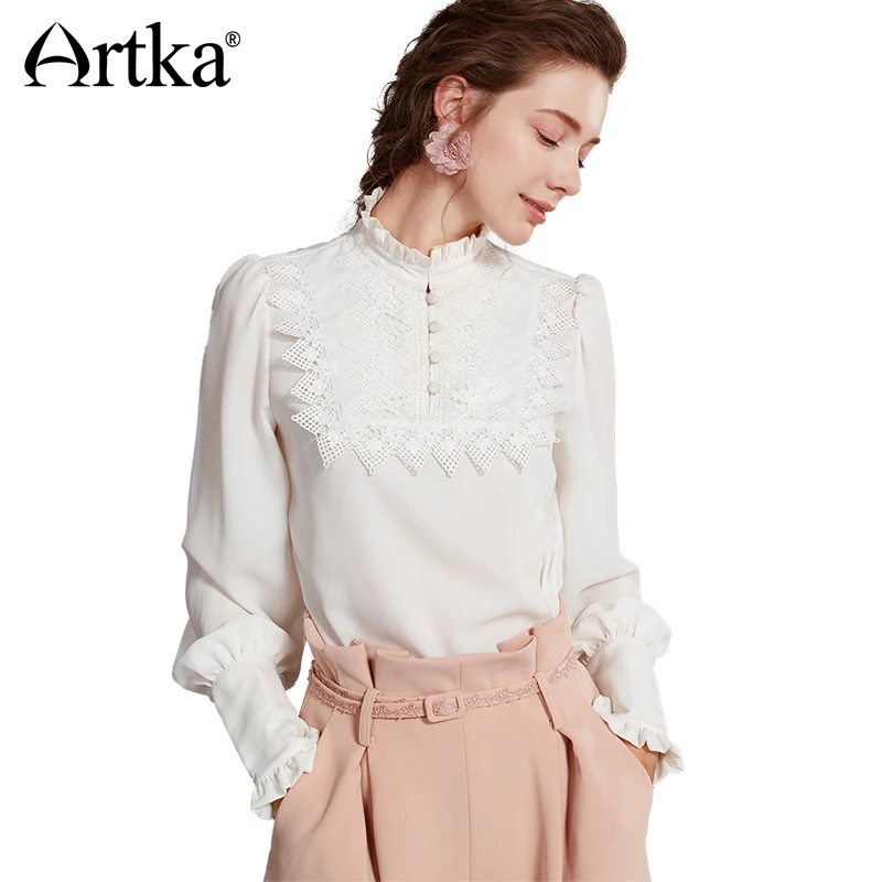 ARTKA осень шифоновая блузка женская рубашка 2018 с длинным рукавом Женская