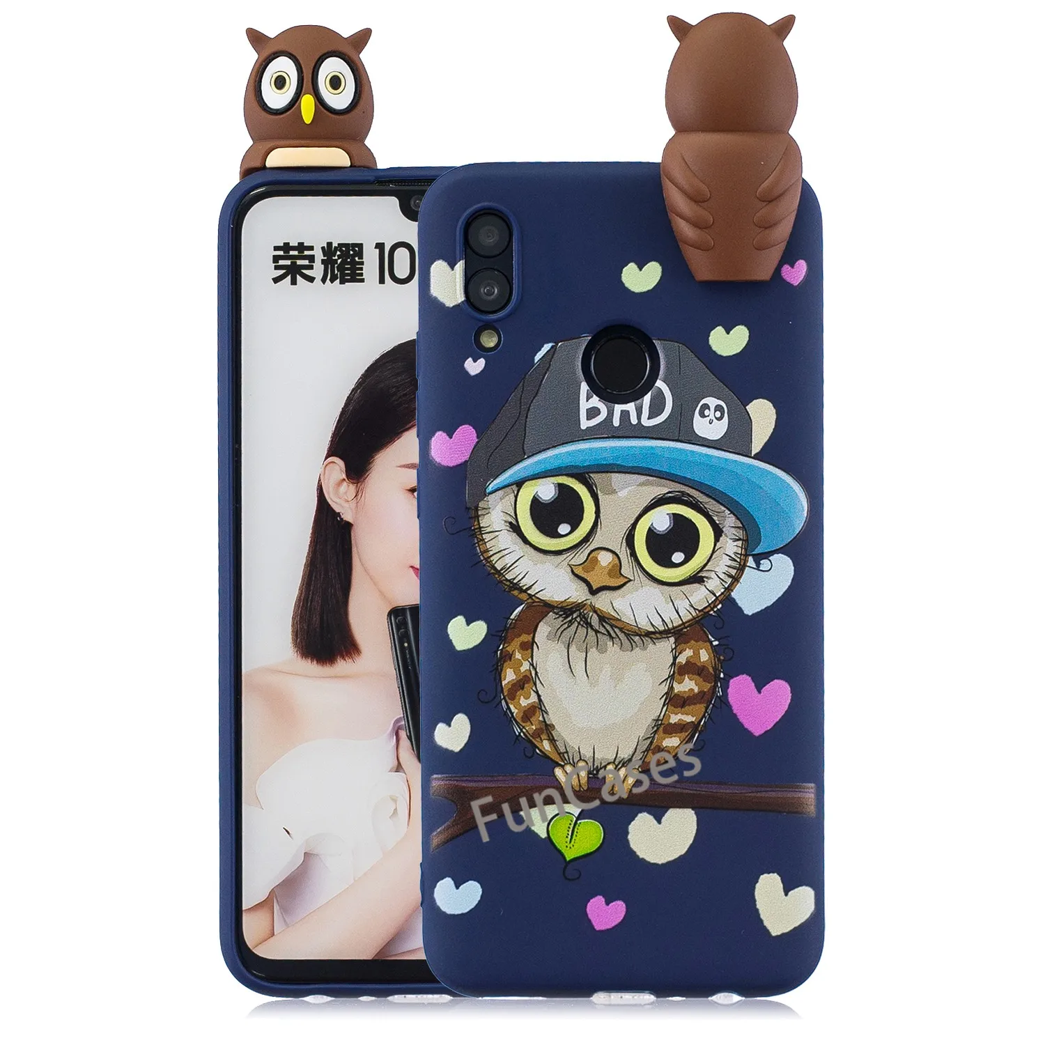 Мягкий силиконовый чехол с 3D рисунком кота собаки панды для huawei P Smart 2019 чехлы из