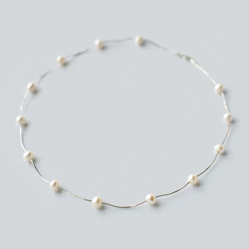 2019 New 925 Sterling Silver Pearl Necklace For Women 4-5mm White Natural Freshwater Jewelry | Украшения и аксессуары