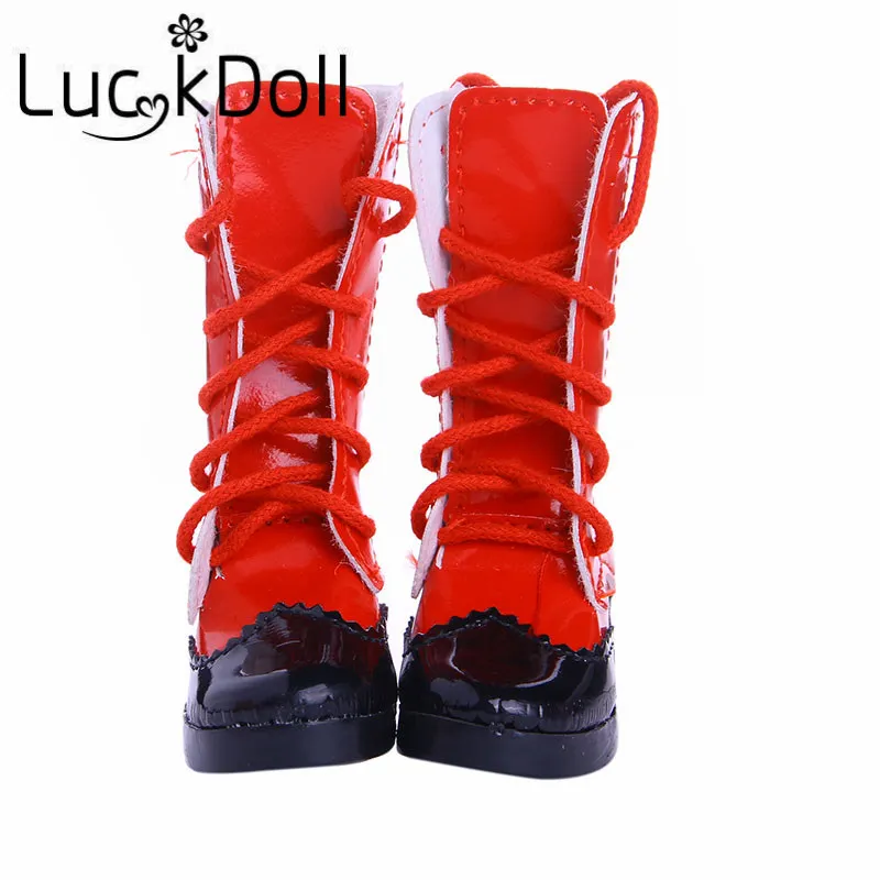 LUCKDOLL 7 5 см однотонные Цвет сапоги на высоком каблуке с перекрестными ремешками