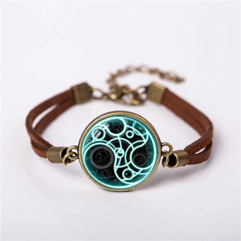 Женский кожаный браслет Doctor who винтажный с кулоном в виде Голубой линии