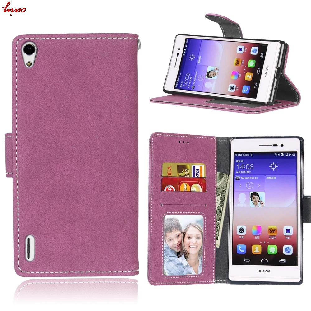 Тонкий Матовый кожаный чехол для huawei Ascend P7 LTE P7-L10 чехол для телефона для Coque huawei P7 P 7 huawei P7 откидной Чехол с отделениями для карт <