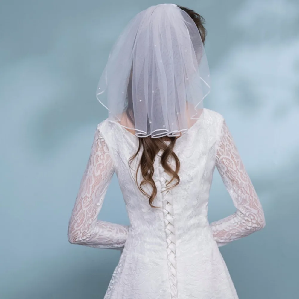 Модная свадебная вуаль Простой Тюль белый цвет слоновая кость однослойная Фата