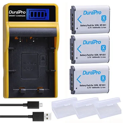 3 Battery Set Комплект из 4 предметов NP-BX1 NP BX1 NPBX1 Батарея+ ЖК-дисплей USB Зарядное устройство для SONY DSC RX1 RX100 RX100iii M3 M2 WX300 HX300 HX400 HX50 HX60 GWP88 - Цвет: 3 Battery Set