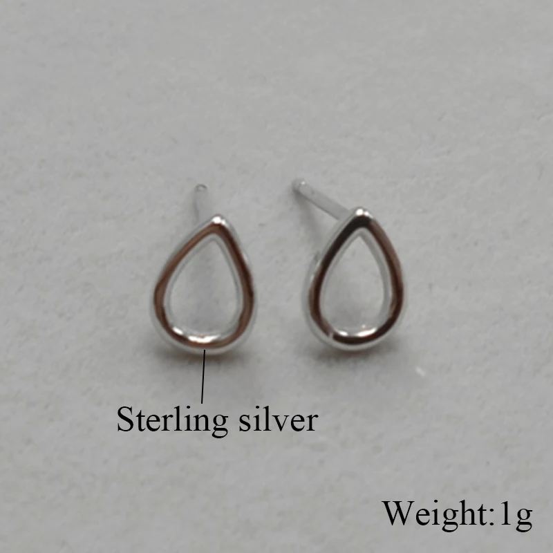 Подлинное серебро 925 пробы геометрические пустотелые серьги гвоздики для женщин