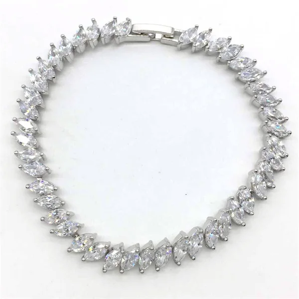 Сверкает! Женские браслеты с камнями AAA + Marquise соединенные фианитом модный