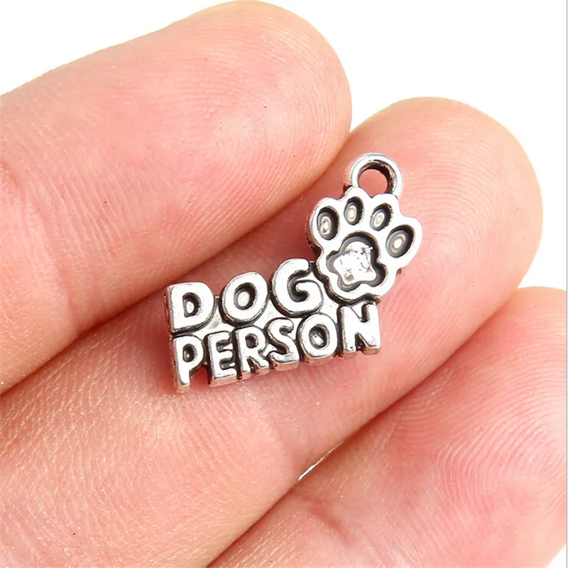 10 шт./лот новинка Ретро стиль модная антикварная серебряная собака лапа подвеска