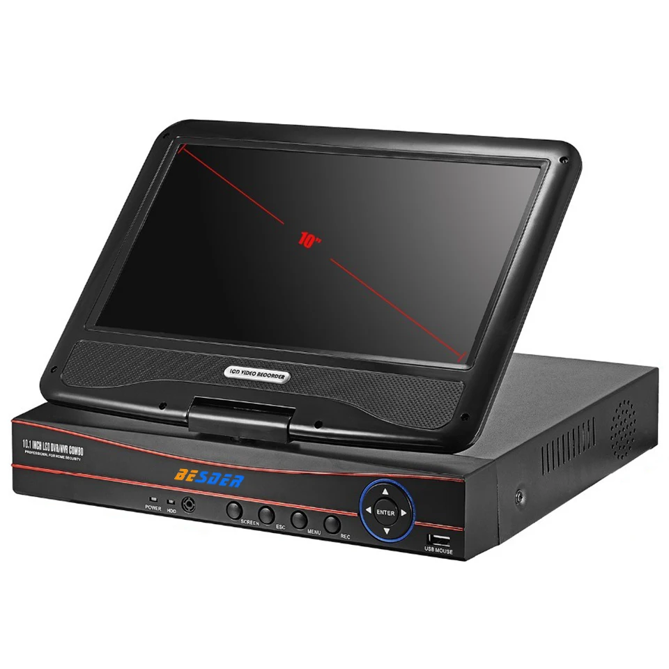 Все в одном AHD камера видеонаблюдения Регистраторы DVR 8CH Встроенный 10 ''ЖК