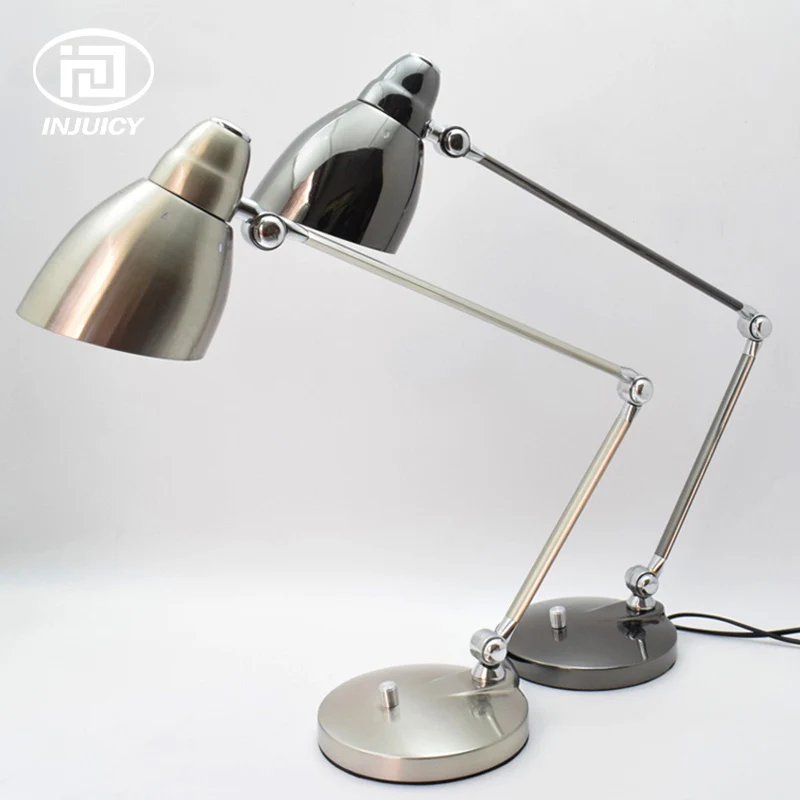 American Style Long Arm Folding LED Table Lights Hotel Computer Bedside Reading Eye Protection Rotary Switch Metal Desk Lamp | Лампы и