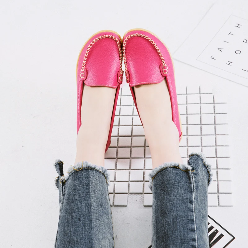 Женские мокасины из натуральной кожи на платформе