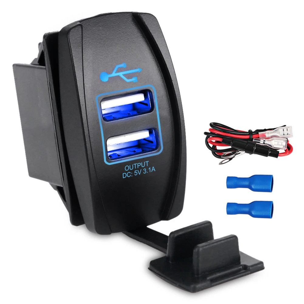 Urbanroad 1 шт. водонепроницаемое автомобильное зарядное устройство 5 в 3 А USB двойной