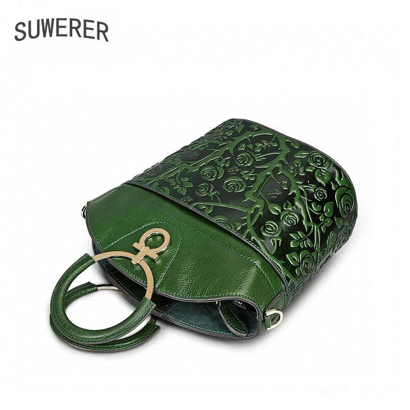 Suwerer женские сумки из натуральной кожи роскошные с тиснением Женские