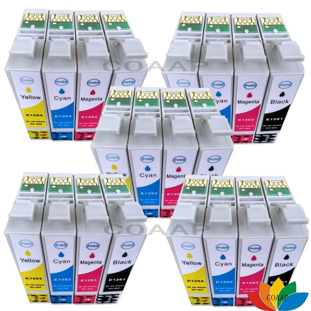 20X чернильный картридж T1261 T1262 T1263 T1264 для подходит Epson рабочей силы 520 60 435 545 630 633 635