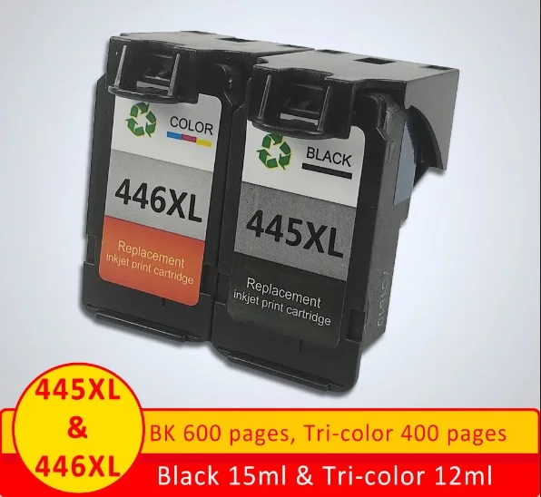 XiangYu 2 шт. PG-445XL PG445 CL-446 XL заправленный картридж Замена для Canon PG 445 для Canon PIXMA MX494 MG2440 MG2540 - Цвет: BK Tri color 2PCS