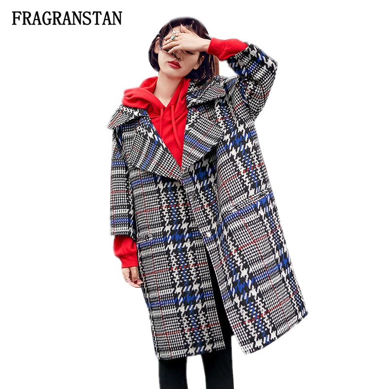 2018 осенне-зимнее женское Новое толстое теплое шерстяное пальто с отложным