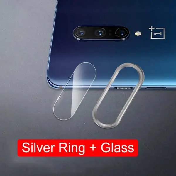 Silver Ring Glass Закаленное стекло для объектива камеры для OnePlus 7 Pro 6T 6, чехол, Защитное стекло для экрана+ защитное кольцо для One Plus 7 6 T, пленка - Цвет: Silver Ring Glass