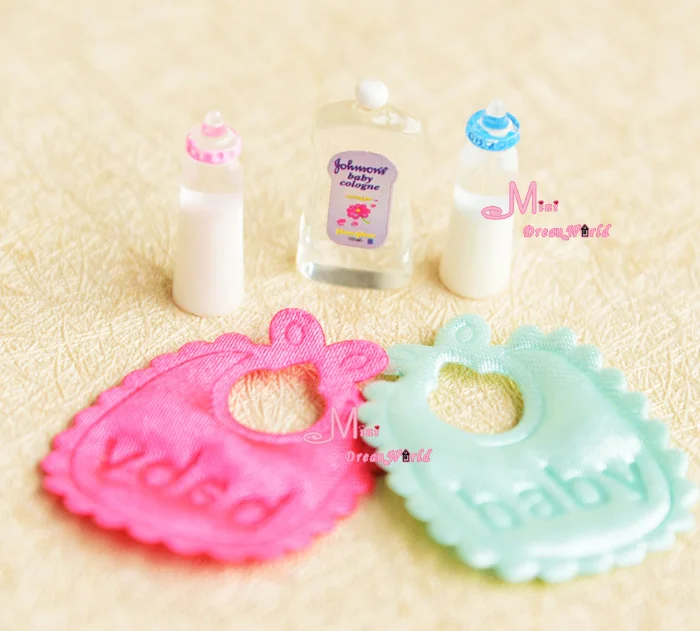 1:12 Кукольный домик Миниатюрная игрушка Детская Бутылочка для молока нагрудник