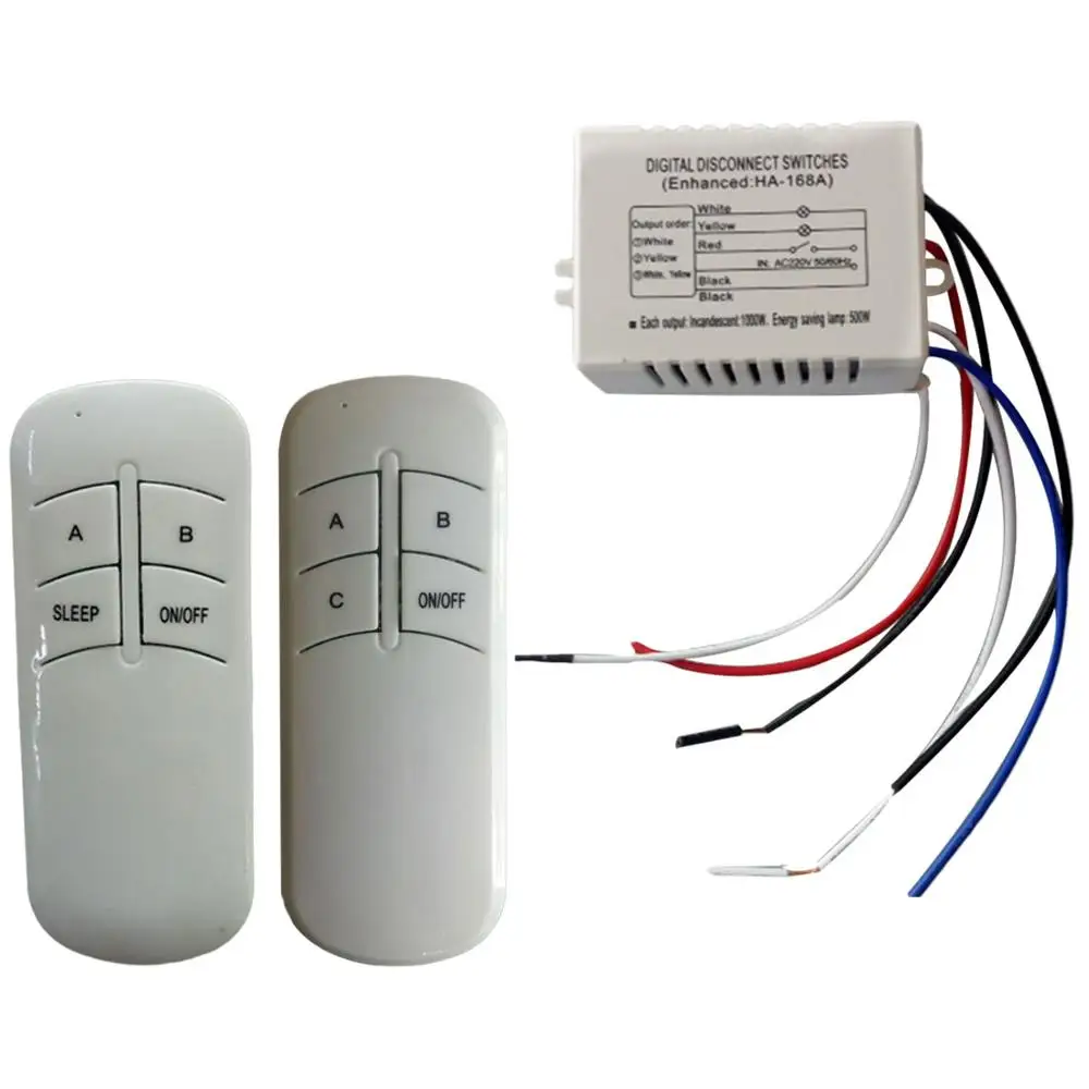 2/3 Port ON/OFF 220V Lamp Light Digital Wireless Wall Remote Control Switch Receiver Transmitter | Обустройство дома