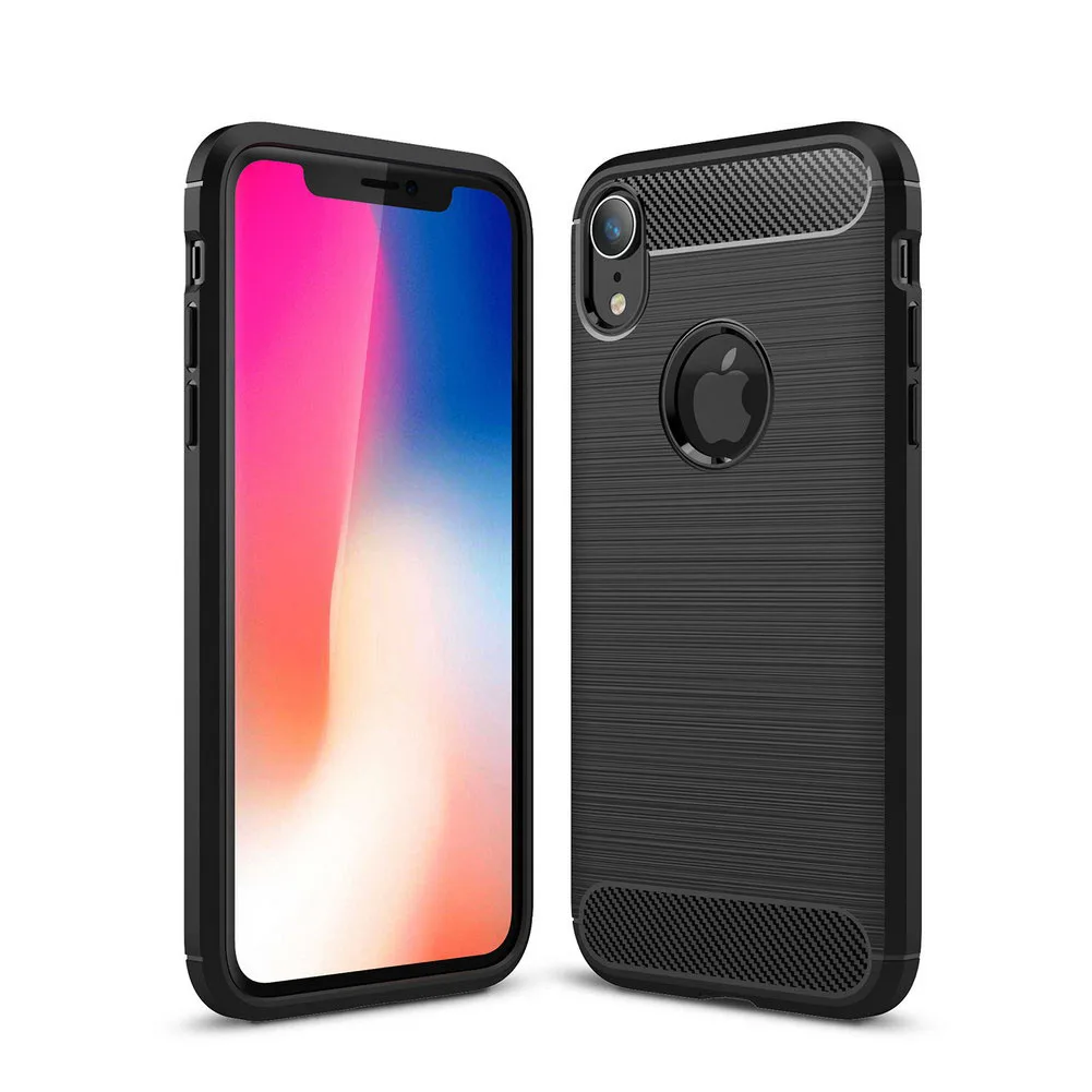 Роскошные Матовые чехлы для Apple iphone xs мягкий силиконовый чехол из углеродного