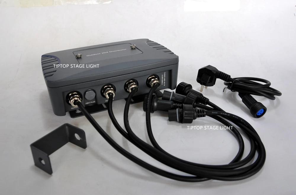 للبيع Freeshipping للماء في الهواء الطلق DMX Spliter 2 طريقة المهنية الإضاءة المعدات وحدة للماء كارنو مشترك الألومنيوم حالة