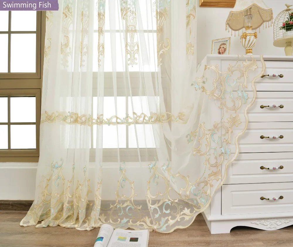Новый вышитый Цветочный Тюль со стразами оконная дверь деко прозрачная вуаль