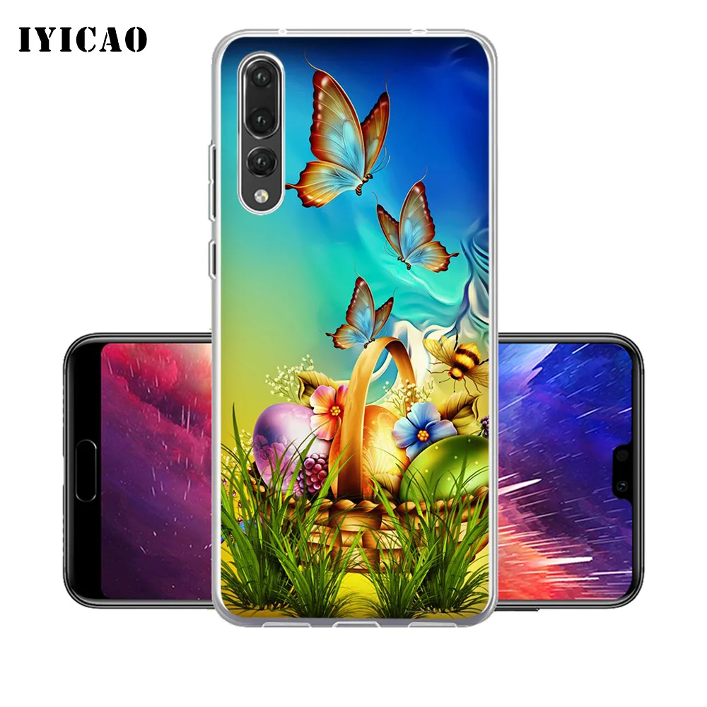 IYICAO Luxury Flamingo Flower Soft Silicone Phone Case for Huawei P30 P20 Pro P10 P9 P8 Lite P Smart TPU Cover | Мобильные телефоны