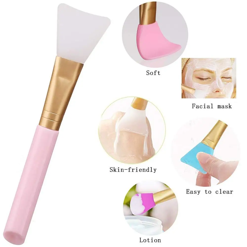 

DIY facial mask applicator brush soft silicone face mask brush and silicone lip scrub brush