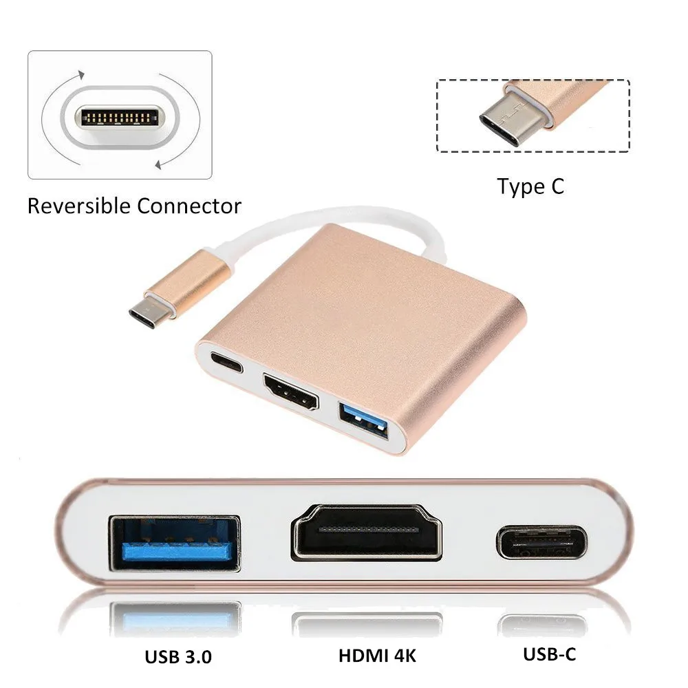 USB 3.0 Type C HDMI 4K конвертер 3 1 Hub адаптер кабель для быстрой зарядки Macbook ChromeBook