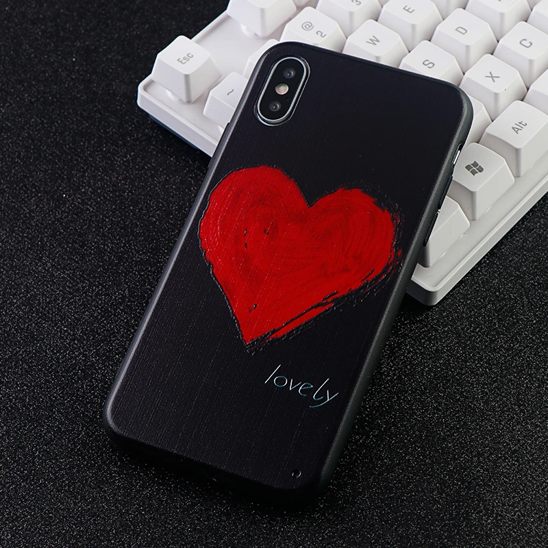 Чехлы для IPhone 6 s 7 8 Plus X XS MAX XR с сердечком мягкий силиконовый чехол из ТПУ мобильный