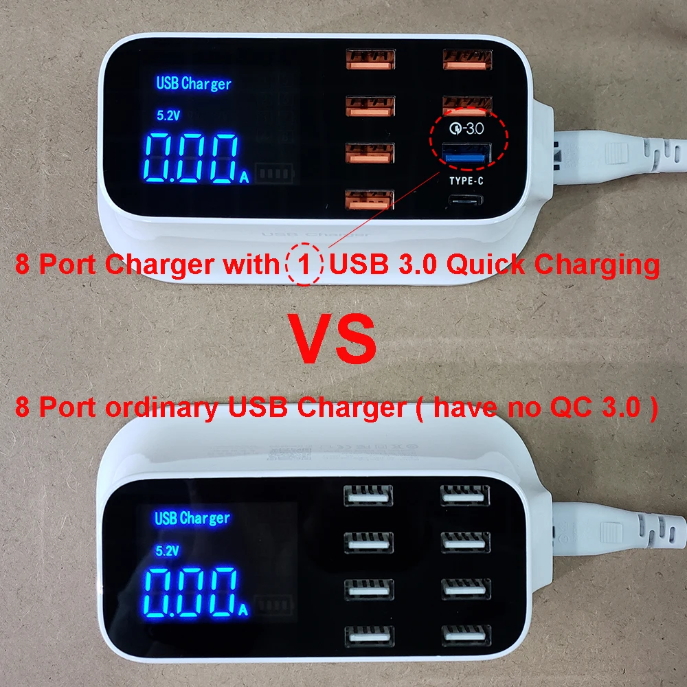 Быстрая зарядка 3 0 Смарт USB зарядное устройство для iphone Samsung Тип C Выходная станция