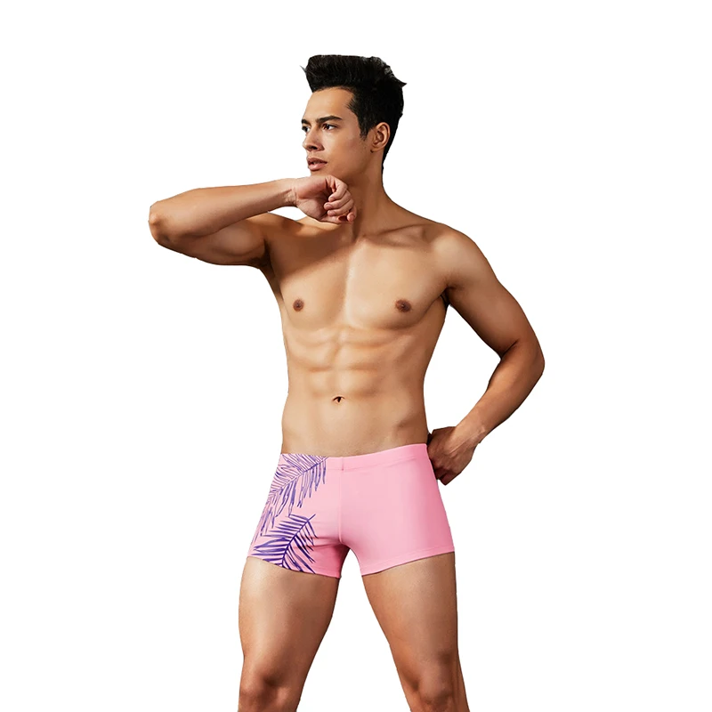 Для мужчин Совета Шорты sunga masculina плавать для лето спа листья бамбука печатных