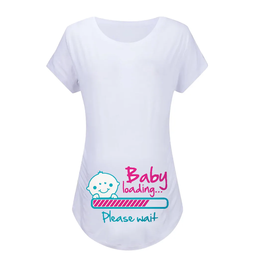 Women Maternity Blouse Short Sleeve Cartoon Print Tops T-shirt Pregnancy Clothes Tee Shirt Femme Enceinte Summer | Мать и ребенок
