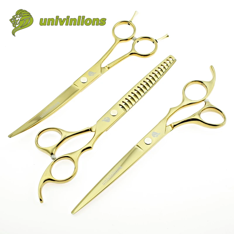7 &quotЗолотые изогнутые ножницы для груминга домашних животных стрижки собак и