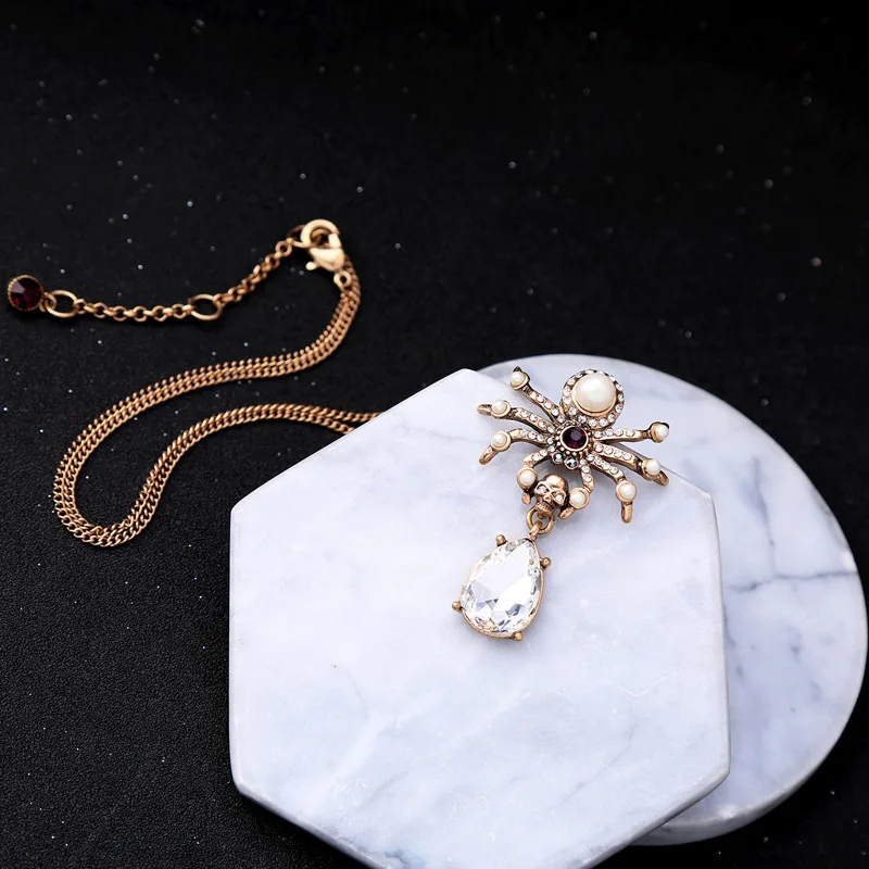 AB xl00173c/TRACYSGER/винтажное ожерелье с жемчужным кулоном женское насекомое|pearl pendant
