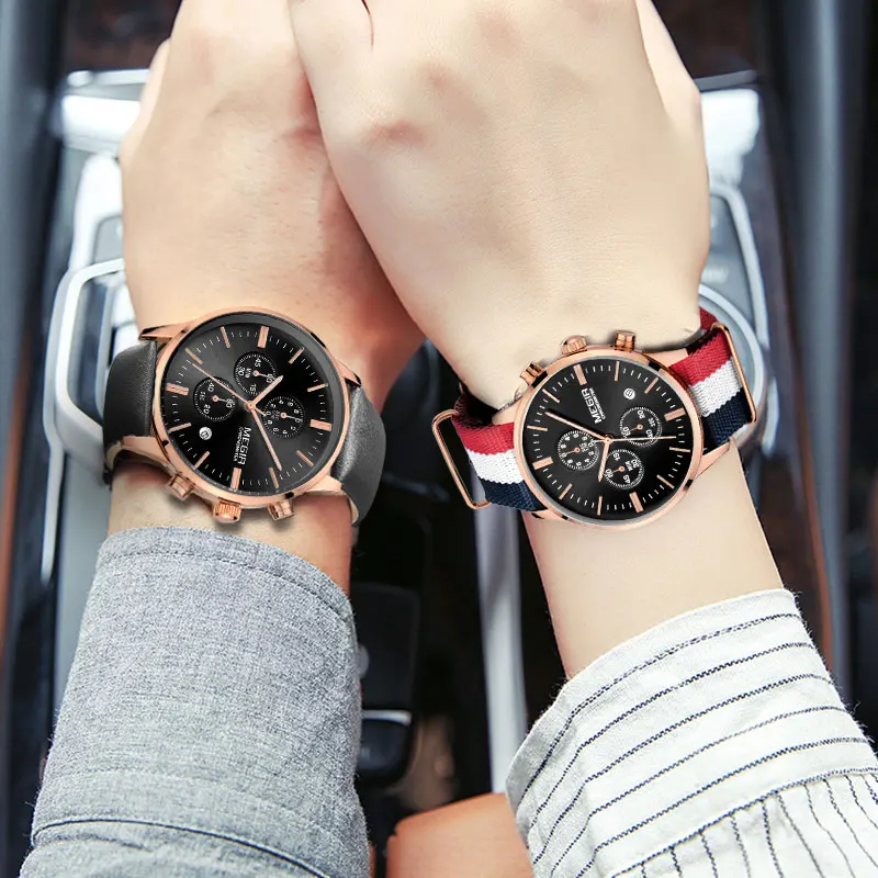 MEGIR мужские часы лучший бренд класса люкс водонепроницаемый хронограф пара